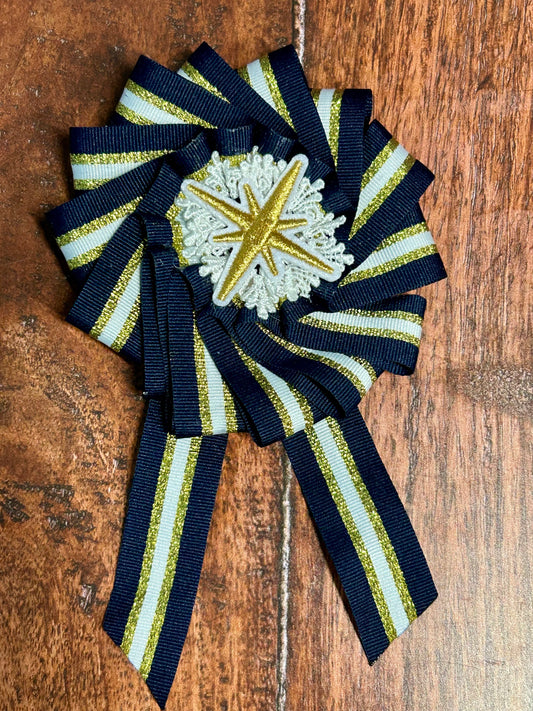 Navy, White, and Gold Stellar Rosette