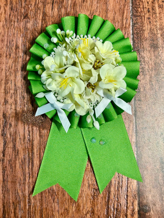 Green, Yellow, and White Botanical Rosette